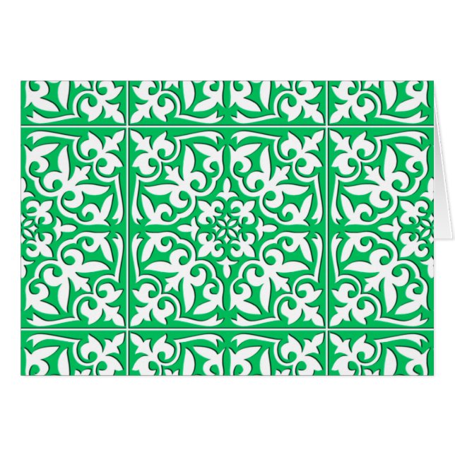 Marokkaanse tegels - groen en wit jade (Voorkant Horizontaal)