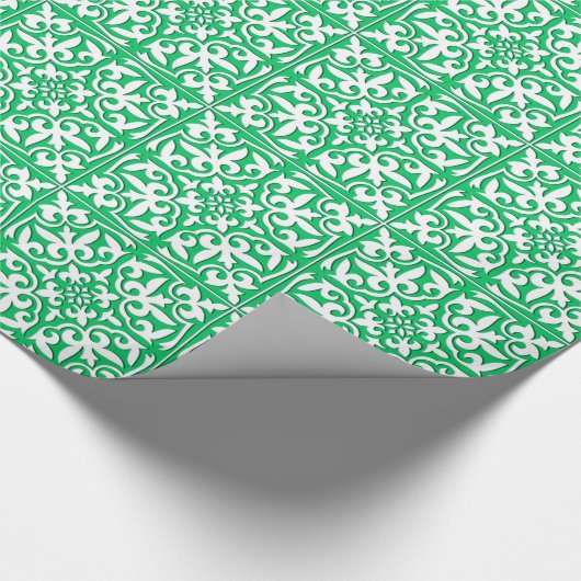 Marokkaanse tegels - groen en wit jade cadeaupapier (Hoek)