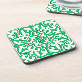 Marokkaanse tegels - groen en wit jade drankjes onderzetter (Linkerzijde)