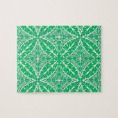 Marokkaanse tegels - groen en wit jade legpuzzel (Horizontaal)