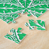 Marokkaanse tegels - groen en wit jade legpuzzel (Zijkant)