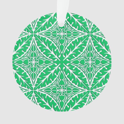 Marokkaanse tegels - groen en wit jade ornament (voorkant)