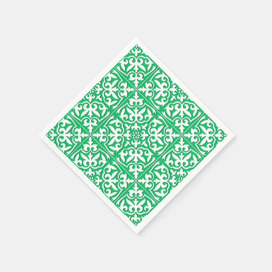 Marokkaanse tegels - groen en wit jade servet (Hoek)