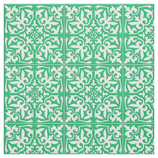 Marokkaanse tegels - groen en wit jade stof (Swatch)