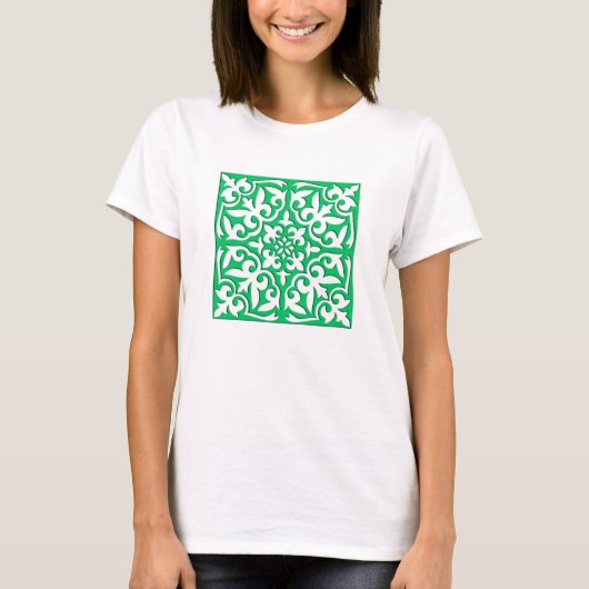 Marokkaanse tegels - groen en wit jade t-shirt (Voorkant)