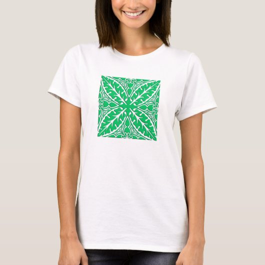 Marokkaanse tegels - groen en wit jade t-shirt (Voorkant)