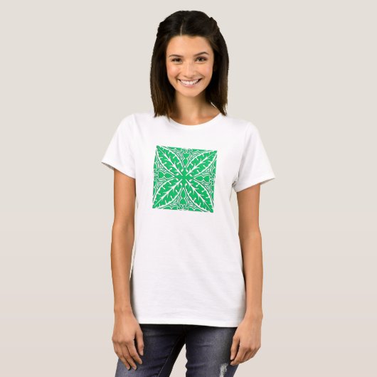 Marokkaanse tegels - groen en wit jade t-shirt (Voorkant volledig)