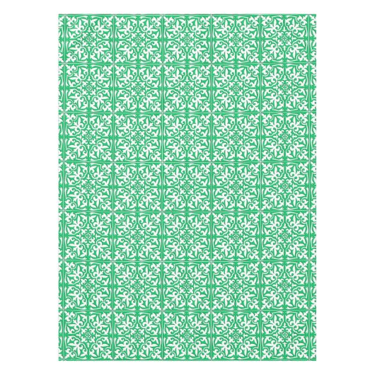 Marokkaanse tegels - groen en wit jade tafelkleed (Voorkant)