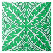 Marokkaanse tegels - groen en witte jade tegeltje (Voorkant)