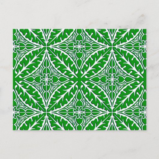 Marokkaanse tegels - groene en witte smaragdvis briefkaart (Voorkant)