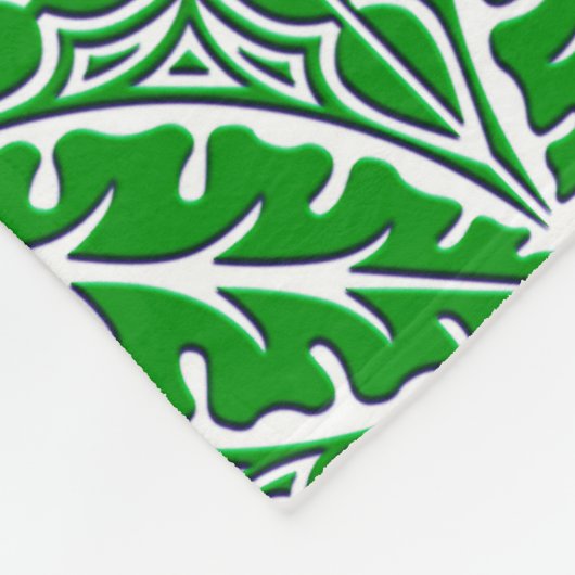 Marokkaanse tegels - groene en witte smaragdvis fleece deken (Hoek)