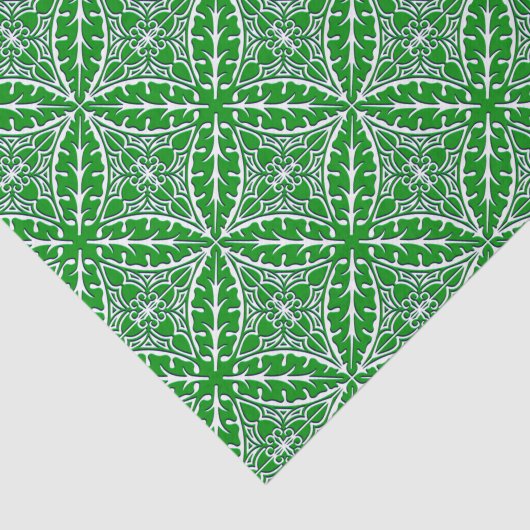 Marokkaanse tegels - groene en witte smaragdvis tissuepapier (Detail)