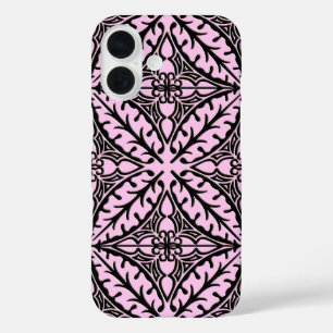 Marokkaanse tegels - ijsroze en zwart iPhone 16 hoesje