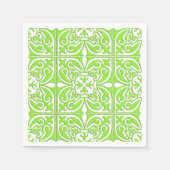 Marokkaanse tegels - kalkgroen en wit servetten (Voorkant)