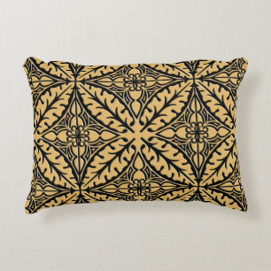 Marokkaanse tegels - kamelan en zwart decoratief kussen