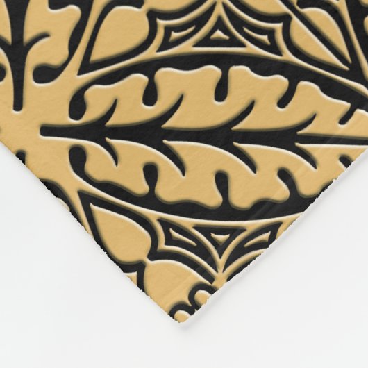 Marokkaanse tegels - kamelan en zwart fleece deken (Hoek)