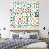 Marokkaanse tegels, kleurrijk naadloos patroon. canvas afdruk (Insitu (Slaapkamer))