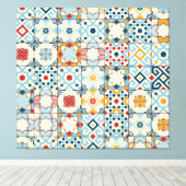 Marokkaanse tegels, kleurrijk naadloos patroon. canvas afdruk (Insitu (Houten vloer))