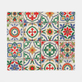 Marokkaanse Tegels: kleurrijk naadloos patroon. Fleece Deken (Voorkant (Horizontaal))