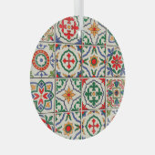 Marokkaanse Tegels: kleurrijk naadloos patroon. Glas Ornament (Voorkant Rechts)