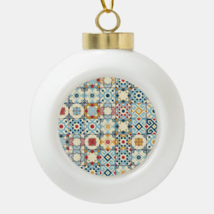 Marokkaanse tegels, kleurrijk naadloos patroon. keramische bal ornament