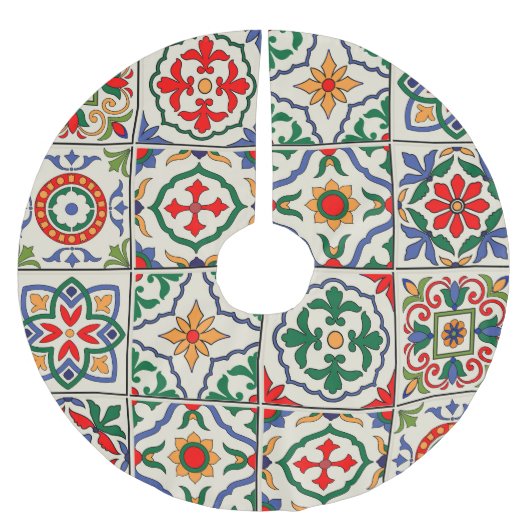 Marokkaanse Tegels: kleurrijk naadloos patroon. Kerstboom Rok (Voorkant)