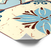 Marokkaanse tegels, kleurrijk naadloos patroon. poster (Hoek)