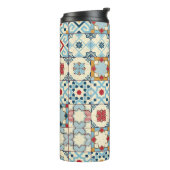 Marokkaanse tegels, kleurrijk naadloos patroon. thermosbeker (Gedraaid links)