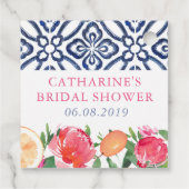 Marokkaanse Tegels Kleurrijke Citrus Shower Dank u Bedankjes Labels (Achterkant)