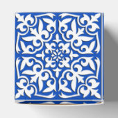 Marokkaanse tegels - kobalt blauw en wit bedankdoosjes (Bovenkant)