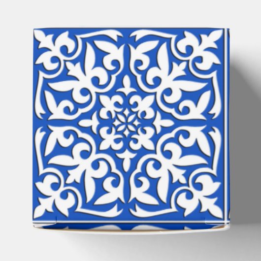Marokkaanse tegels - kobalt blauw en wit bedankdoosjes (Bovenkant)