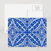 Marokkaanse tegels - kobalt blauw en wit briefkaart (Voorkant / Achterkant)