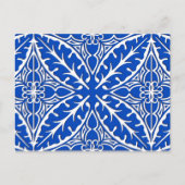 Marokkaanse tegels - kobalt blauw en wit briefkaart (Voorkant)