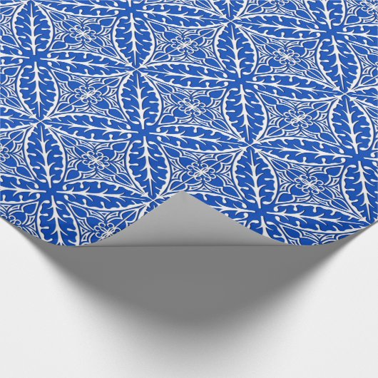 Marokkaanse tegels - kobalt blauw en wit cadeaupapier (Hoek)