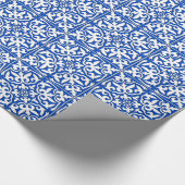 Marokkaanse tegels - kobalt blauw en wit cadeaupapier (Hoek)