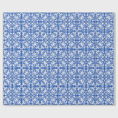 Marokkaanse tegels - kobalt blauw en wit cadeaupapier (Vlak)