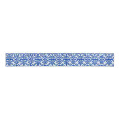 Marokkaanse tegels - kobalt blauw en wit grosgrain lint (Voorkant)