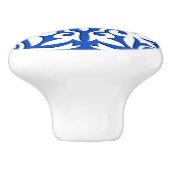 Marokkaanse tegels - kobalt blauw en wit keramische knop (Zijkant)