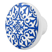 Marokkaanse tegels - kobalt blauw en wit keramische knop (Rechts)
