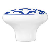 Marokkaanse tegels - kobalt blauw en wit keramische knop (Zijkant)