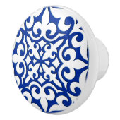 Marokkaanse tegels - kobalt blauw en wit keramische knop (Rechts)