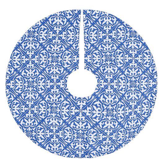 Marokkaanse tegels - kobalt blauw en wit kerstboom rok (Voorkant)