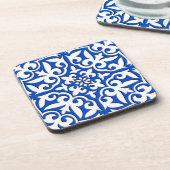 Marokkaanse tegels - kobalt blauw en wit onderzetter (Linkerzijde)