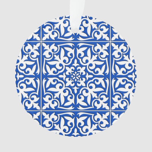 Marokkaanse tegels - kobalt blauw en wit ornament (voorkant)