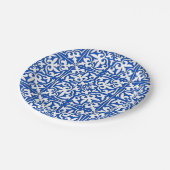 Marokkaanse tegels - kobalt blauw en wit papieren bordje (Gekanteld)