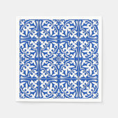 Marokkaanse tegels - kobalt blauw en wit servetten (Voorkant)