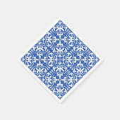 Marokkaanse tegels - kobalt blauw en wit servetten (Hoek)