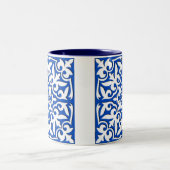 Marokkaanse tegels - kobalt blauw en wit tweekleurige koffiemok (Center)
