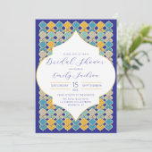 Marokkaanse Tegels Koningsblauw Goud Kaart (Staand voorkant)