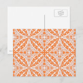 Marokkaanse tegels - koraal oranje en wit briefkaart (Voorkant / Achterkant)